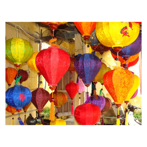 Lanterne suspendue Hoi an lanterne en soie et bambou peinte à la main colorée pour la décoration du nouvel an personnalisée vietnamienne maison extérieure - Product Image 1