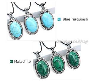 Pendentif vintage plaqué or en argent sterling avec incrustation de pierres précieuses naturelles multicolores ovales, cadeau de guérison pour femmes, vente en gros - Product Image 3