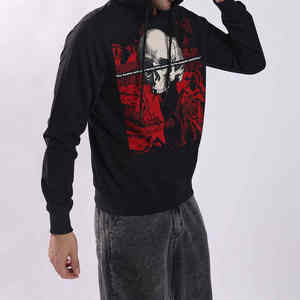 เสื้อสเวตเตอร์แบบสวมหัวมีฮู้ดสำหรับผู้ชายเสื้อสเวตเตอร์แบบสวมศีรษะใส่ได้ทั้งชายและหญิงทรงโอเวอร์ไซส์งานปักด้านหน้าพิมพ์ลาย - Product Image 3