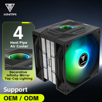 Refroidisseur d'air pour processeur XINMAI Infinity Mirror, 4 caloducs, ventilateur ARGB PWM, 240W TDP pour Intel LGA1851 AMD AM5 PC de jeu