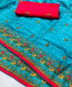 ผ้าส่าหรีผ้าไหมเนื้อนุ่มสำหรับผู้หญิงผ้าส่าหรีชิ้นแฟนซีดีไซน์ใหม่ล่าสุด - Product Image 2