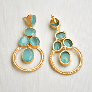 Pendientes de Latón al por Mayor, Pendientes de Piedra Orgánica a Granel, Acabado de Latón Antiguo, Diseño Único, Calidad de Exportación a Granel - Product Image 5