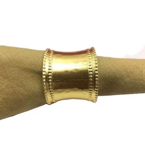 Latest Luxury Golden Coated Metal Napkin Ring Holder Elegant Decorative Tabletop Accessory for Wedding Party Banquet Hotel Use - Product Image 2