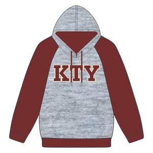 KAP Grey Pullover <b>Hoodie</b> <b>Maroon</b> Raglan Sleeves Cotton Blend Greek Fraternity Apparel Custom Divine Nine HBCU Greek Streetwear - Product Image 2