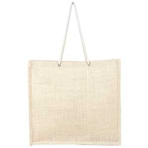 Sac fourre-tout en jute blanc durable pour marché fermier, épicerie, moyen, écologique, en toile de jute, imprimé lettres, personnalisé, sacs cadeaux quotidiens - Product Image 3