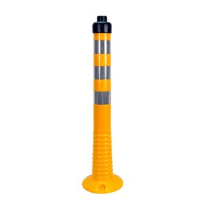 Solar Yellow Round Flasher Traffic Warning <b>Light</b> Set Aluminium Delineator <b>Post</b> with HDPE and Plastic Material - Product Image 3