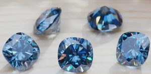 Pierre précieuse en diamant de laboratoire de couleur bleue de 1 carat, taille coussin, pierre en vrac pour bijoux - Product Image 1