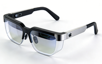 Lunettes intelligentes AR haut de gamme, prototype, style Apple, design industriel, monture en alliage de titane, lentille d'affichage à guide d'ondes, portables et minimalistes