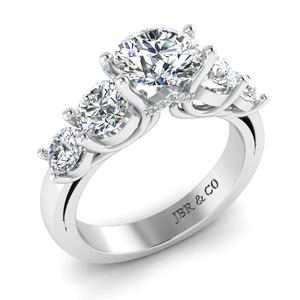 Top marque diamant rond 925 argent torsadé broche cinq pierres bague de fiançailles bijoux fins pour les femmes au prix de gros - Product Image 2