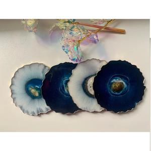 Luxury Stone Design Resin Coasters <b>Set</b> <b>4</b> High Quality Home <b>Dining</b> <b>Table</b> Decor <b>for</b> Restaurant Wedding Party-Promotional Coaster - Product Image 1