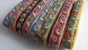 Custom Made Embroidered <b>Sequined</b> Lace Trims in Various Colors Ideal for Adding Elegance to Garments Accessories and Decor Item - Product Image 2