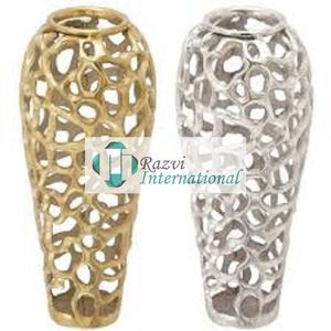 Florero de mesa de fundición de aluminio y Metal con diseño de Coral mate plateado, artículos de diseñador, florero decorativo de lujo para boda - Product Image 6