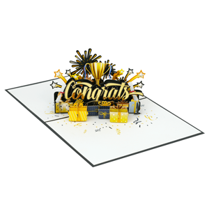 Tarjeta de felicitación vietnamita emergente de artesanía de nuevo diseño Kiricard hecha de papel para felicitaciones de graduación o regalo de cumpleaños - Product Image 3