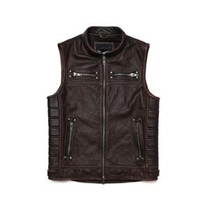Gilet en cuir véritable pour homme de qualité supérieure, chaud, respirant, style vintage, toile pour l'automne et l'hiver, sans manches, personnalisable - Product Image 1