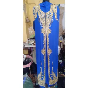 Оптовая продажа, недорогое красивое скромное украшенное вручную платье в пол с длинными рукавами, скромное исламское женское платье