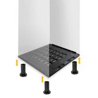 Base de Ventilación de Plástico Negro Emuca para Refrigeradores Integrados, Grosor del Panel de 16 mm, Modelo Compatible 8007117, Hecho en España