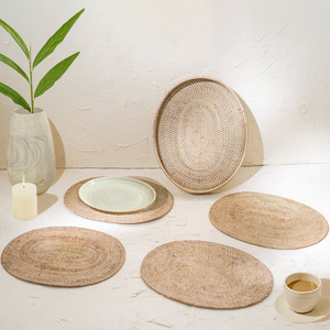 Napperons ovales avec support napperons en rotin naturel tapis de Table pour décor de Table cadeau pour cadeau d'anniversaire fabriqué au Vietnam - Product Image 2