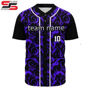 High Quality 100% Polyester Customizable Baseball Jersey Quick Dry Breathable Comfortable - Product Image 3