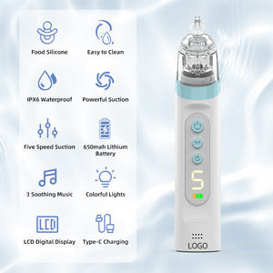 Limpiador de nariz impermeable de nivel de succión ajustable, aspirador <span class=keywords><strong>nasal</strong></span> electrónico para bebé de silicona - Product Image 4