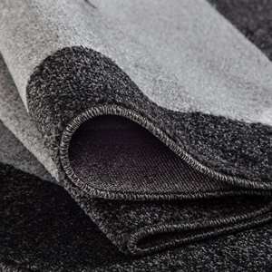 Netline Home Ephesus Abstract Grey <b>Black</b> Rectangular Hallway <b>Rug</b> Machine Made for Living Room <b>Bedroom</b> Teen - Product Image 3