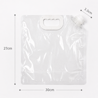 Sac de transport d'urgence en plastique haute barrière 5L avec poignée, fond extensible et bec verseur, pour eau et céréales