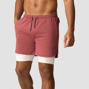 2. Pantalones cortos atléticos para hombre de alto rendimiento: Diseño de doble capa con soporte de compresión incorporado para correr y gimnasio - Product Image 2