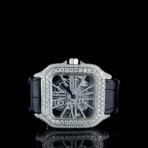 High End Customized Moissanite Diamond Watch Fully Iced 41mm Rubber <b>Band</b> Water <b>Resistant</b> Luxury Business Fashion Hip Hop Style - Product Image 1