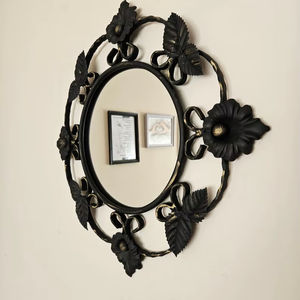 Modern <b>Silver</b> Round Mosaic Decorative <b>Mirror</b> Customizable Color & Shape - Product Image 1