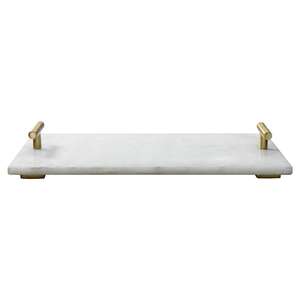 Plateau de service décoratif en marbre de nouveau style pour cérémonies de mariage plateau de service en marbre de taille personnalisée avec poignées de créateur - Product Image 4