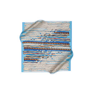Pierre Cardin Geometric Digital Print Crepe <b>Satin</b> Square <b>Scarf</b> 90x90 - Product Image 1