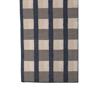 Alhambra Grey Black Flat Weaves Wool <b>Rugs</b> ADWL-13135 Home Use Jute <b>Rug</b> for Hallway Rectangle Striped Abstract for Room <b>Bedside</b> - Product Image 4