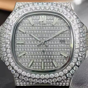 Montre de luxe pour homme, quartz, affaires, diamants moissanite, exécutive, professionnelle, habillée, boîtier en alliage - Product Image 3