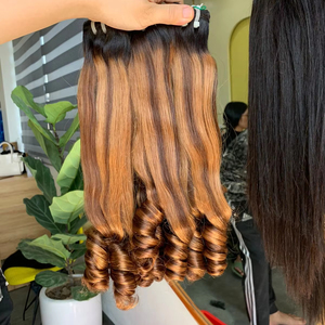 Nouveau Style Double Dessiné Vierge Cheveux Bruts Bundle VietNam Pixie Bouclés Armure Fumi rebondissant Haute Qualité Cheveux Humains - Product Image 1