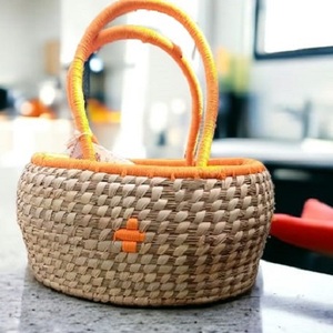 Venta de fábrica, cesta de hierba Sabai Natural ecológica hecha a mano con asa, cesta de mimbre tejida a mano para cesta de almacenamiento de regalo - Product Image 6