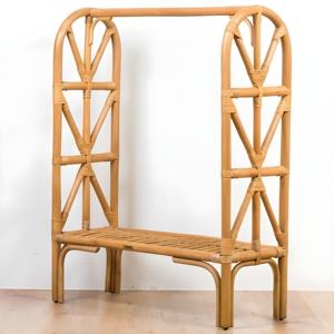 Porte-vêtements en bois de rotin naturel pour enfants, portemanteau, écharpe, vêtements naturels pour bébés - Product Image 1