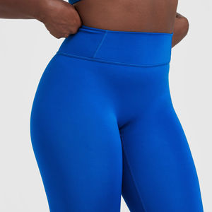 Leggings de punto de cintura alta para mujer, personalizables, de calidad superior, sin costuras, para deportes, gimnasio, actividades deportivas, teñido liso - Product Image 4