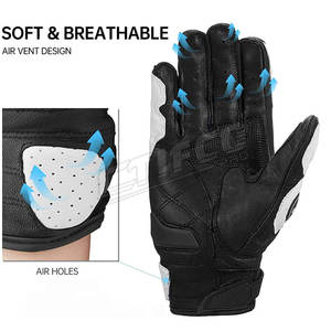 Gants de moto de course pour hommes à doigts entiers, technologie tactile, équipement de moto en cuir protecteur pour le sport, le cyclisme en ligne - Product Image 3