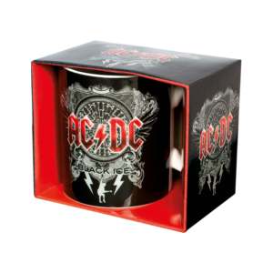 แก้วนมเซรามิก AC/DC Black Ice Tasse ลายเพ้นท์มือ พร้อมฝาปิด ใช้กับไมโครเวฟได้ ดีไซน์ทันสมัย เหมาะสำหรับเป็นของขวัญเกษียณอายุ - Product Image 2