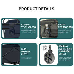 Venta al por mayor todo terreno de acero inoxidable al aire libre carro utilitario pesado plegable playa carro dosel plataforma OEM - Product Image 6