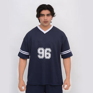 Ropa de calle para hombre, camisetas de fútbol de malla de nailon de gran tamaño, camiseta de malla cuadrada, camisetas de fútbol - Product Image 3