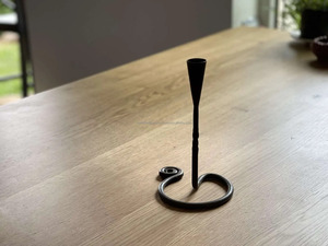 Vintage Style Delicately Curved Metal Candlestick <b>Holder</b> <b>Black</b> Finish for Home Styling Christmas Decor Other <b>Candle</b> <b>Holders</b> - Product Image 2