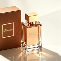 Flacon de parfum rectangulaire en verre, prix usine, 50 ml, 100 ml, avec boîte personnalisée, capuchon doré et sac à main