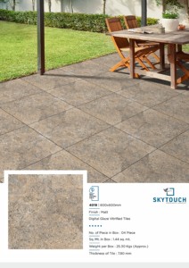 กระเบื้องปูพื้นเซรามิกพอร์ซเลนด้านกันลื่นขนาด60x60จากโรงงานอินเดีย - Product Image 4