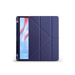 Étui de protection pliable en trois parties ASMA bleu marine pour tablette Huawei Honor Pad X8 Pro 11,5 pouces, coque en silicone premium avec emplacement pour stylet, TPU, PU, PC - Product Image 1