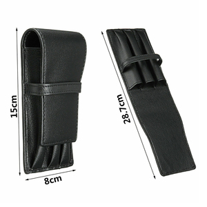 Estuche de cuero genuino para bolígrafos y lápices, con solapa Triple, gran oferta, 2022 - Product Image 4