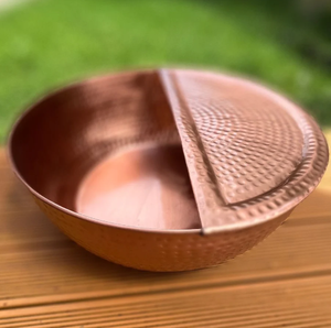 Bol de service classique en cuivre naturel bol à salade forme ronde vaisselle décorative en métal à des fins décoratives - Product Image 5