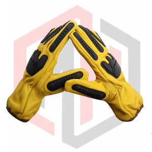 Gants de travail résistants à la chaleur en cuir jaune pour hommes de haute qualité 2025 gants de sécurité de soudage anti-coupure anti-impact - Product Image 2