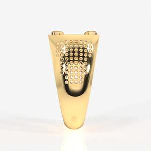 Bague pour homme en or jaune 18 carats avec diamant de laboratoire, design classique et opulent - Product Image 3