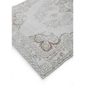 Tapis en laine noué à la main vintage ivoire Pae-07, motif médaillon abstrait rectangulaire, nouveau tapis de salon pour la maison, techniques artisanales - Product Image 2