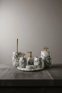 Nouveauté : Ensemble de salle de bain sophistiqué en marbre avec des pièces coordonnées offrant une organisation complète et une décoration élégante - Product Image 4